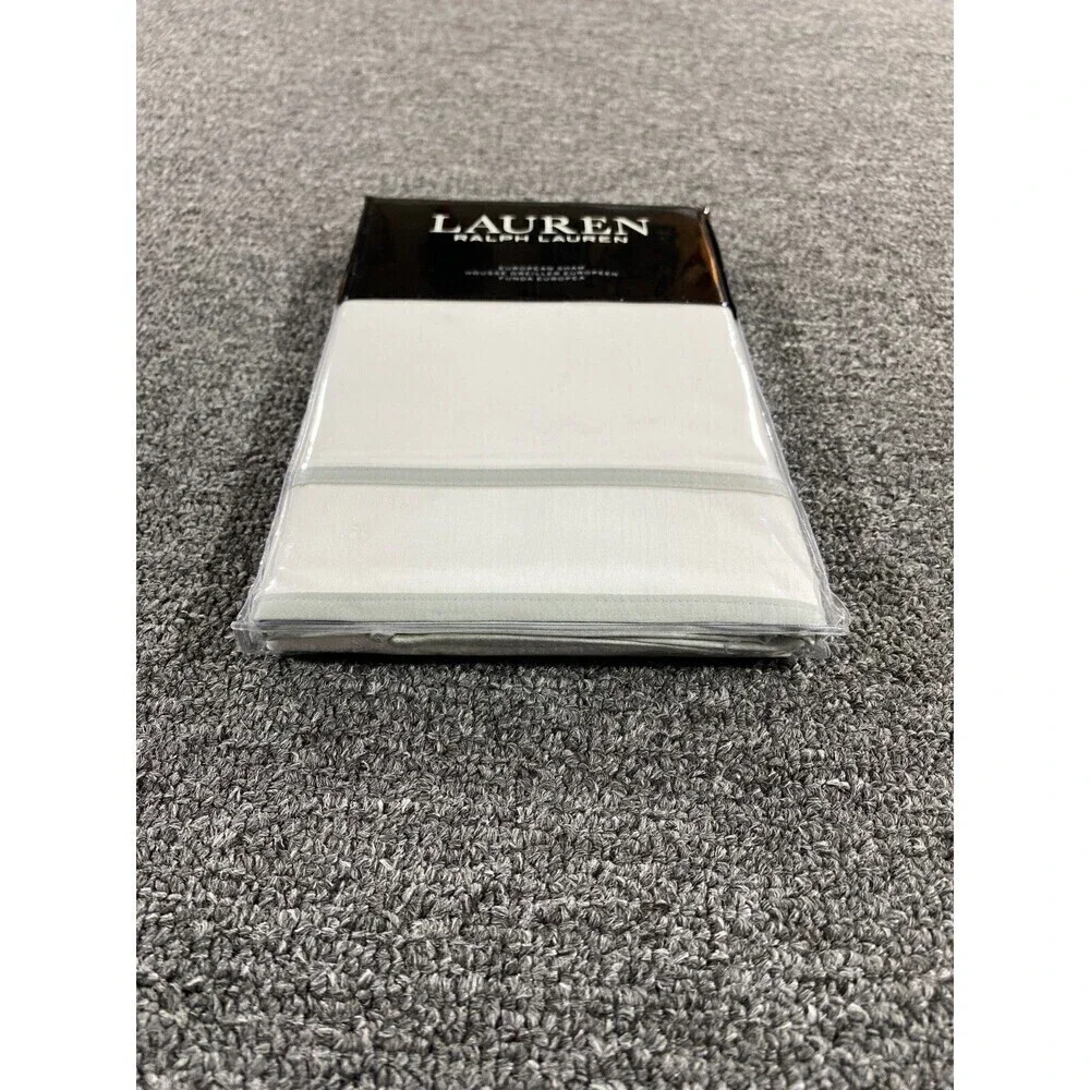 Ralph Lauren European Sham 300 Thread Count Beige SPENCER BORDER SATEEN